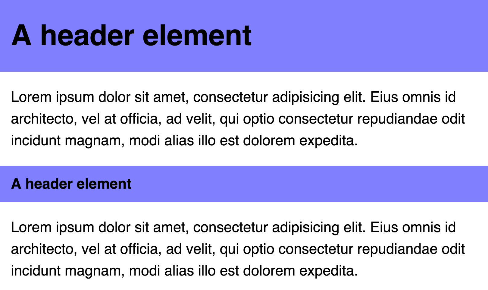 Header has relationships with other elements