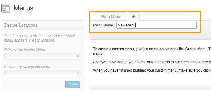 Adding a new menu to your website