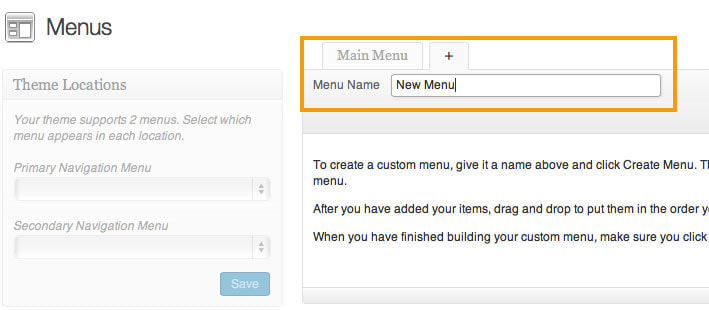 Adding a new menu to your website