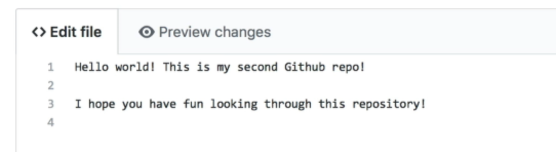 Changing the readme file