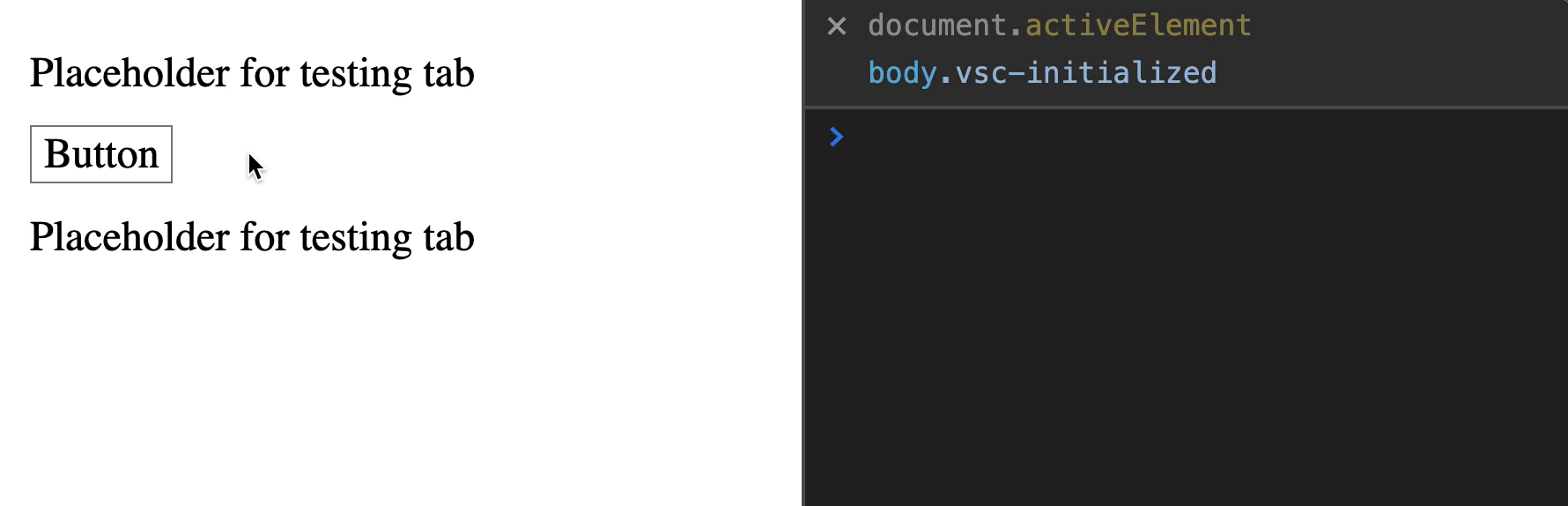 In Chrome, the button gets focus when you click on it.