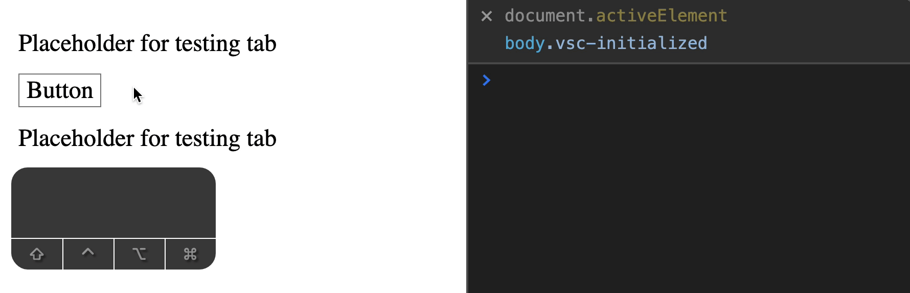 Previous element gets focus when you press Shift + Tab