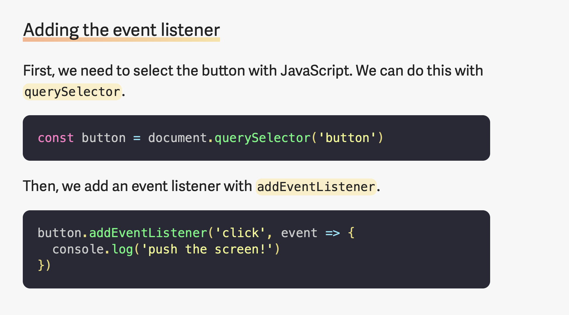 Code block uses Dracula theme.