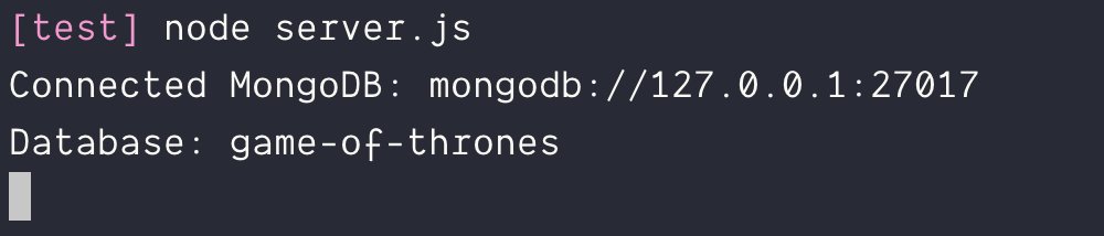 Connected to local MongoDB with MongoDB native driver.