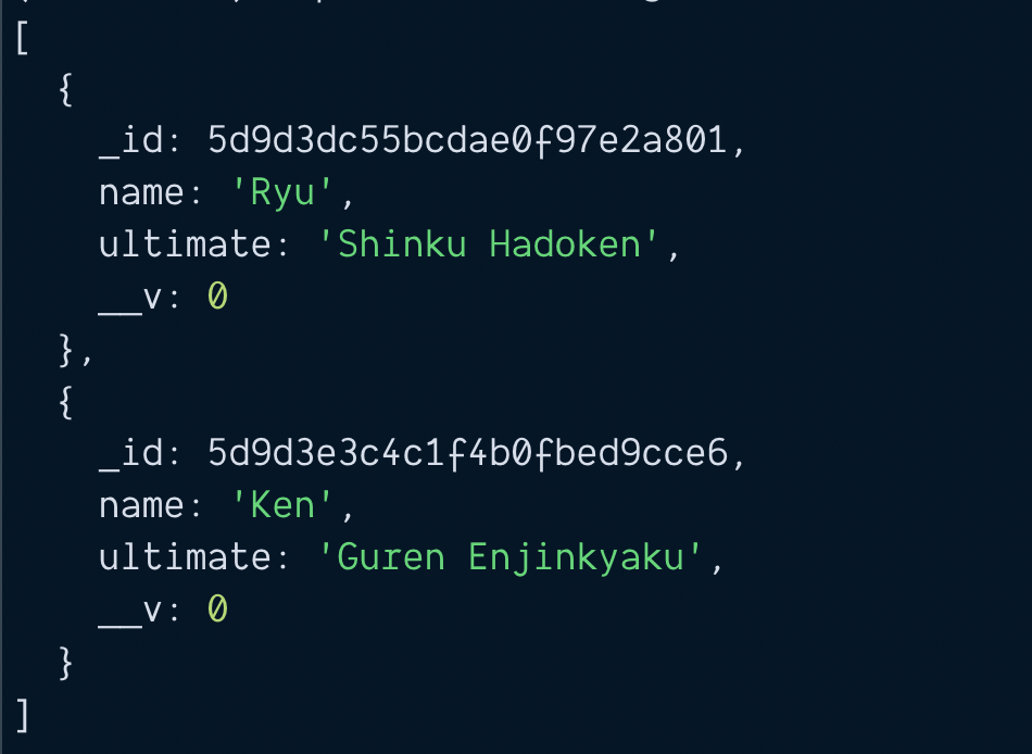 Found two characters in the database.