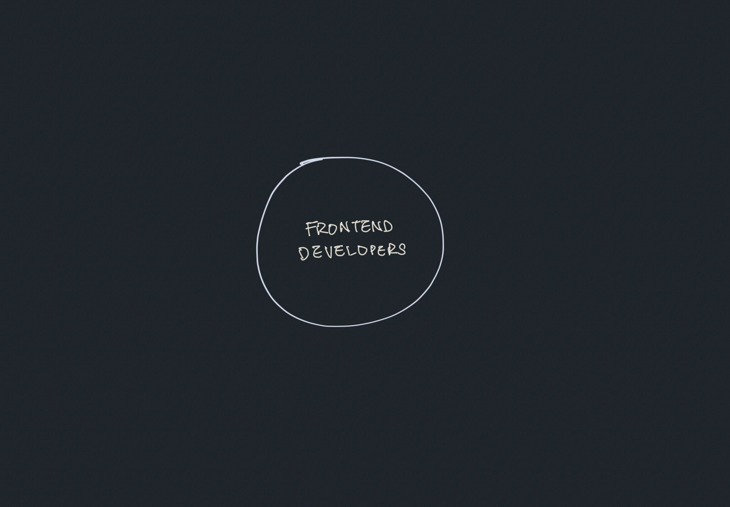 A circle that contains the words frontend developers