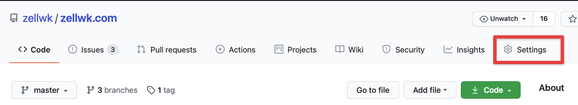github settings navigation location