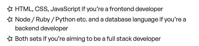 List items with a green color star