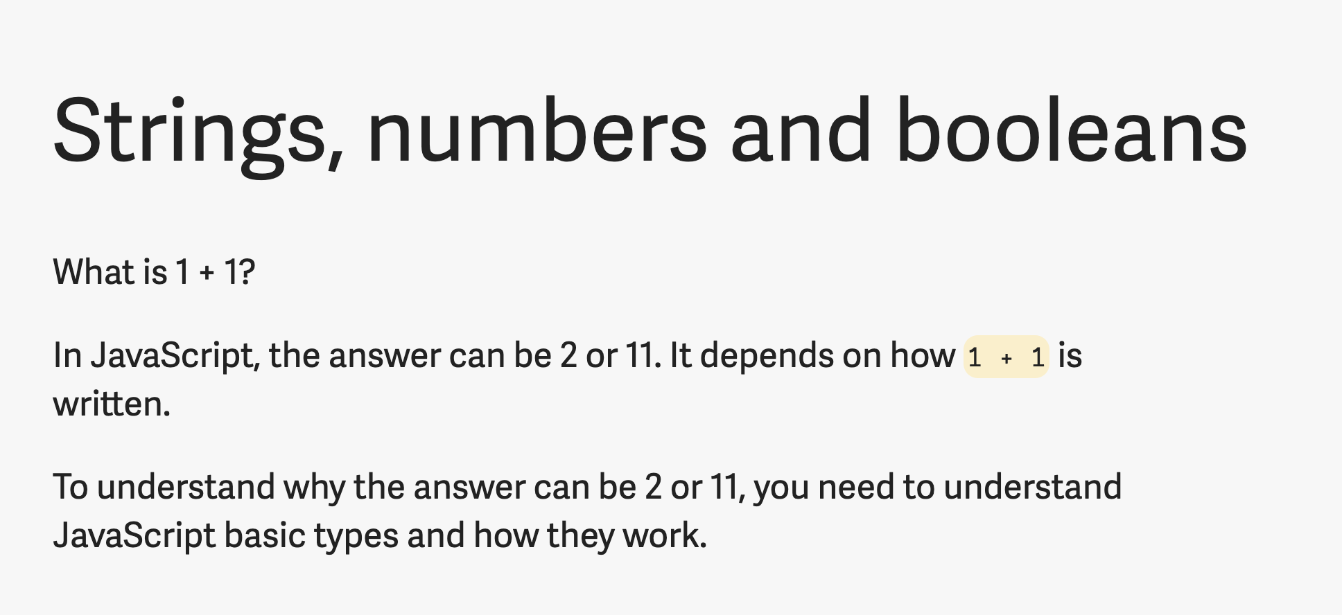 Level 1 heading has a large size compared to the rest of the page.