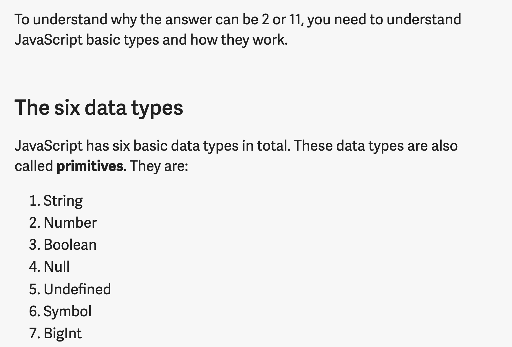 Example of the h2 element.