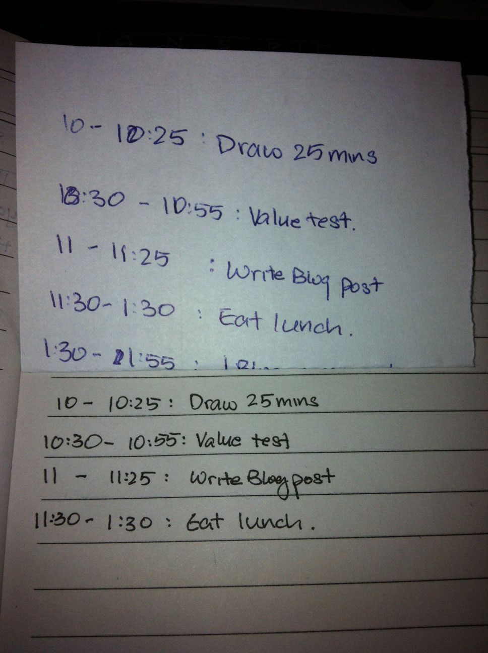 Writing on a blank piece of paper vs writing on a page with guide lines