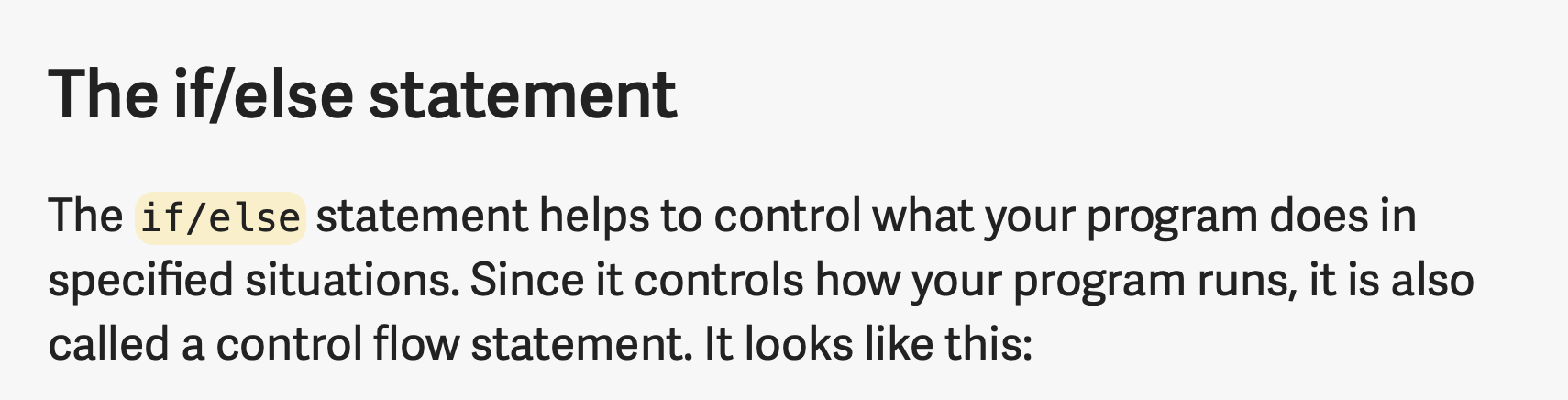 Code has yellow background when placed inside a paragraph.