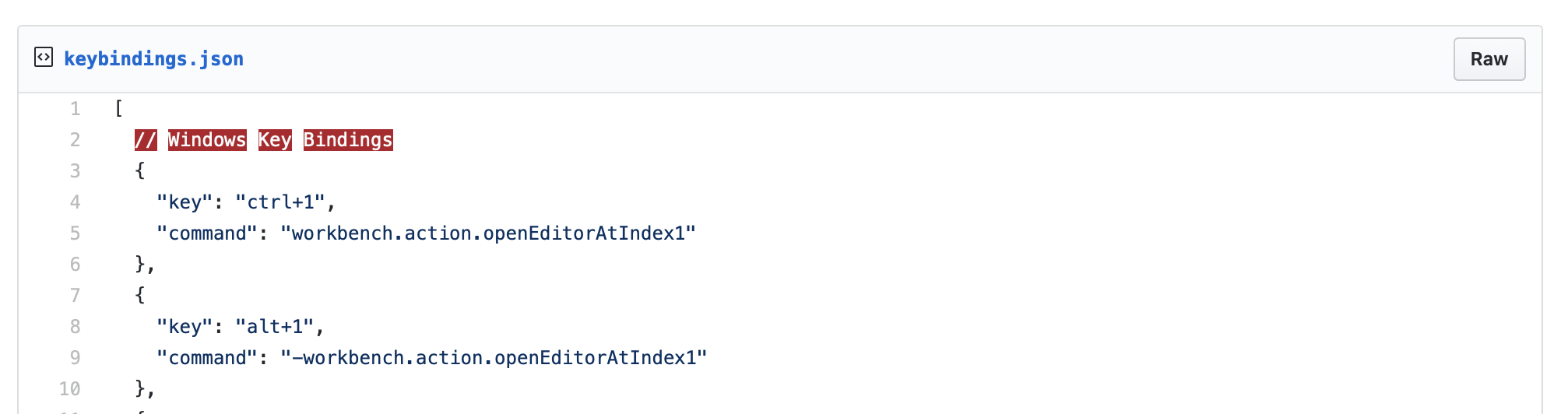 Windows key bindings uses a file called keyBindings.json