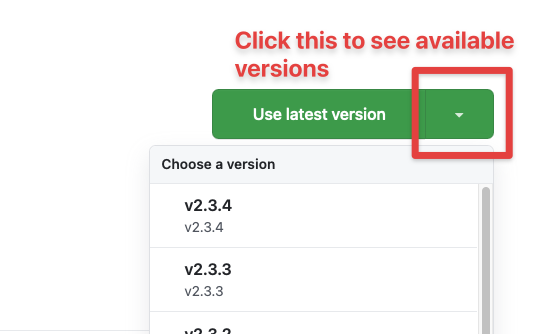 latest version dropdown