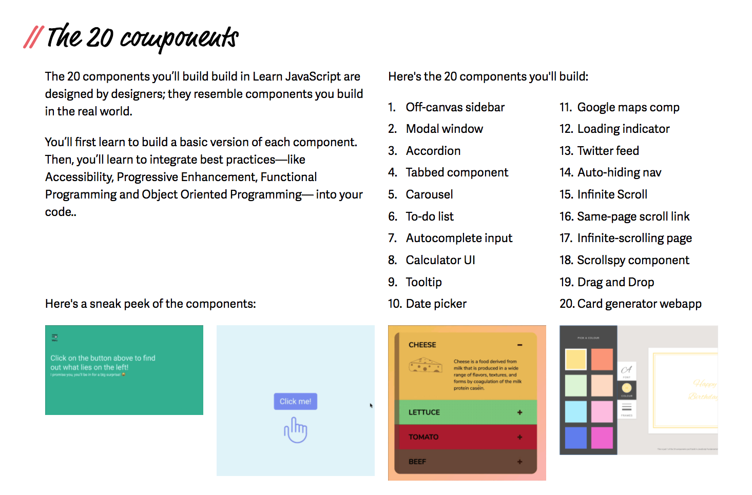 A component from learnjavascript.today that requires a nested HTML structure