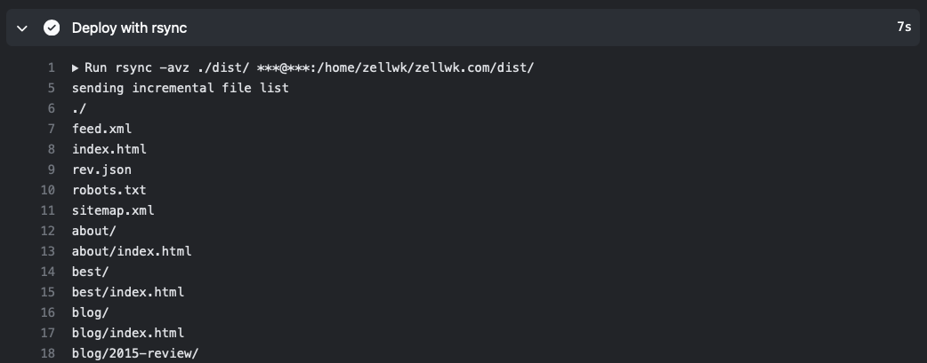 list of resources copied via rsync