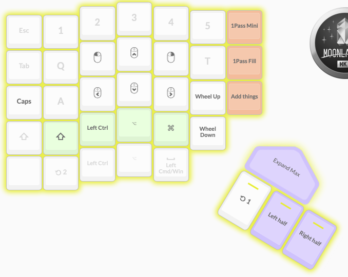 Location of mouse keys