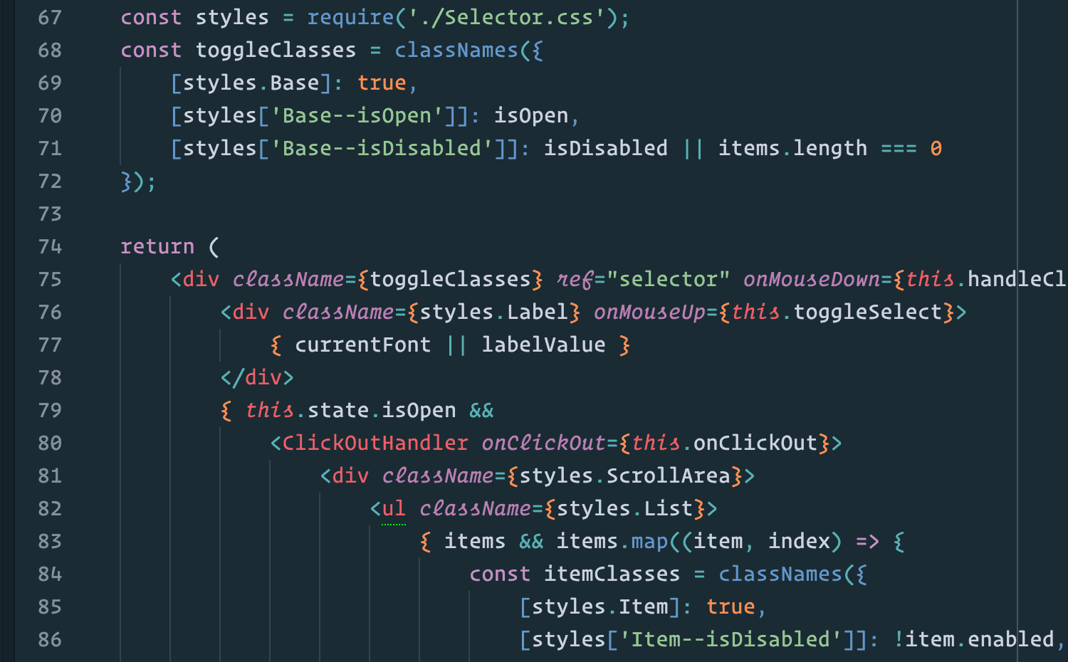 Operator mono used for some code.