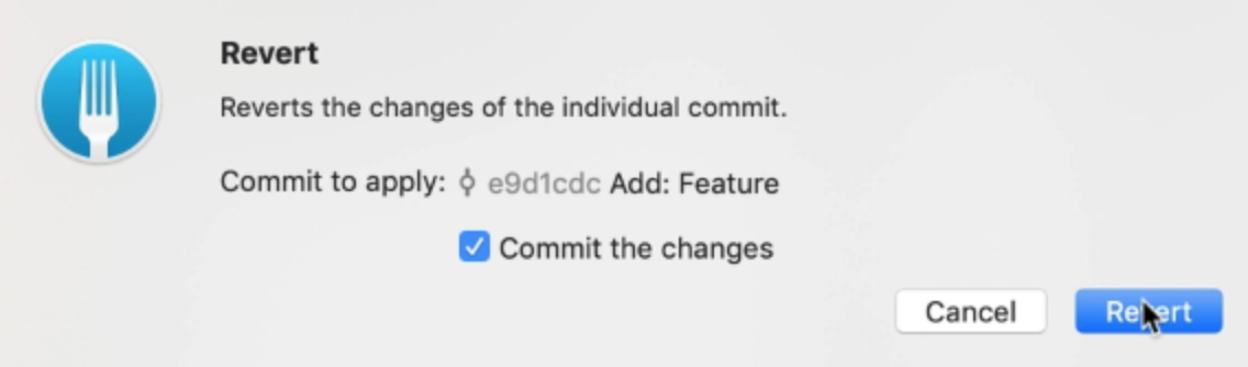 Commit the changes option is checked