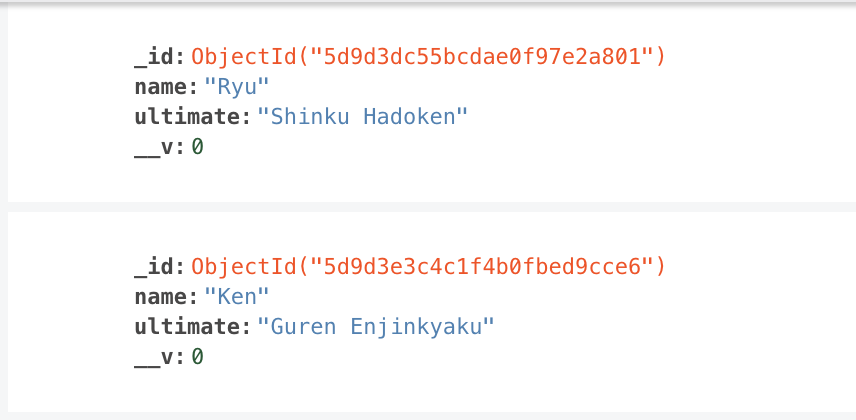 Database contains two characters.