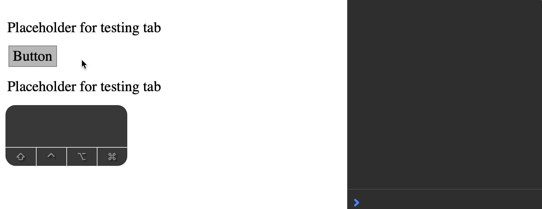 Next keypress originate from the document.