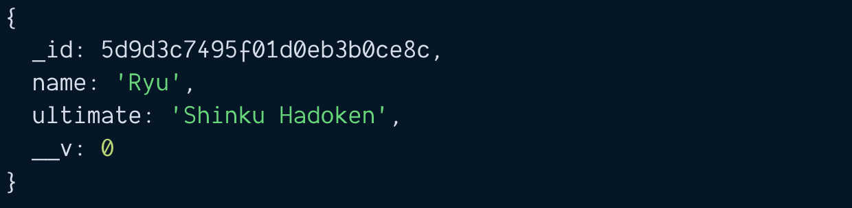 Ryu saved to the database.