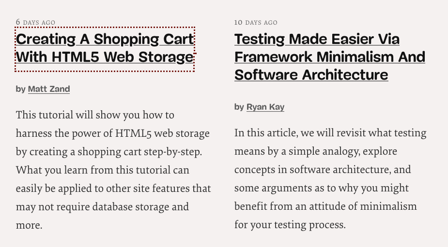Focus styles on Smashing Magazine.