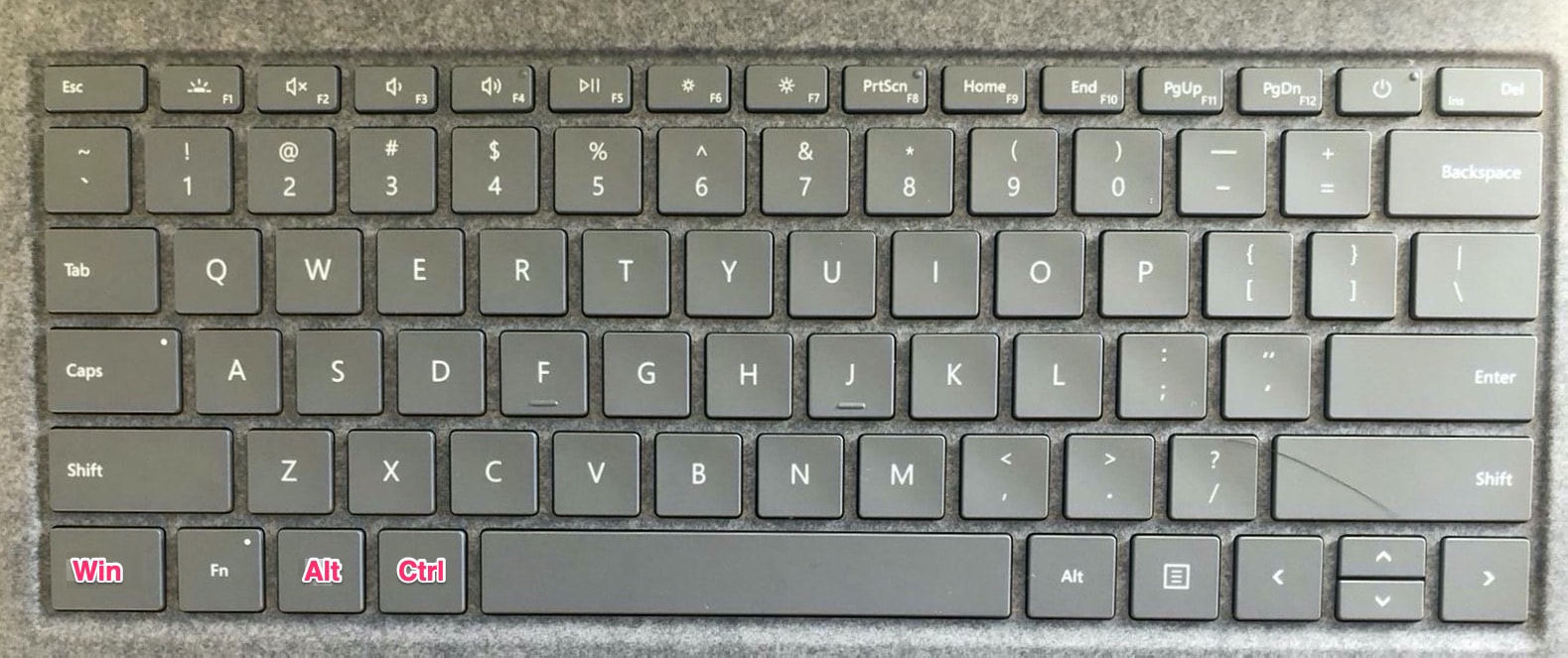 Changed positions of Ctrl, Alt, and Win key on the Window's keyboard.