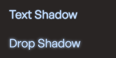 Difference between text shadow and drop shadow.