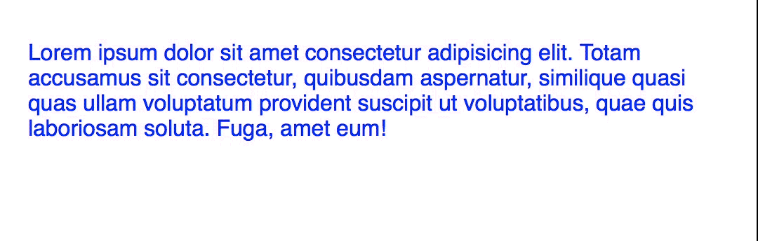 GIF that shows a paragraph to text switching between red and blue colors