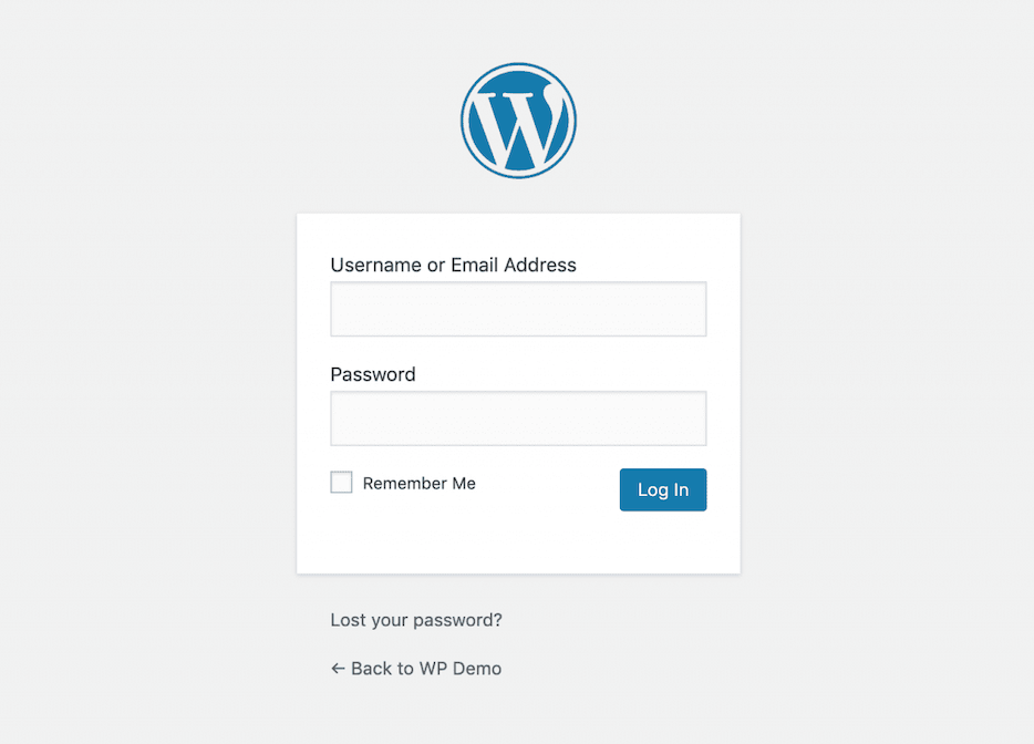 Wordpress login page.