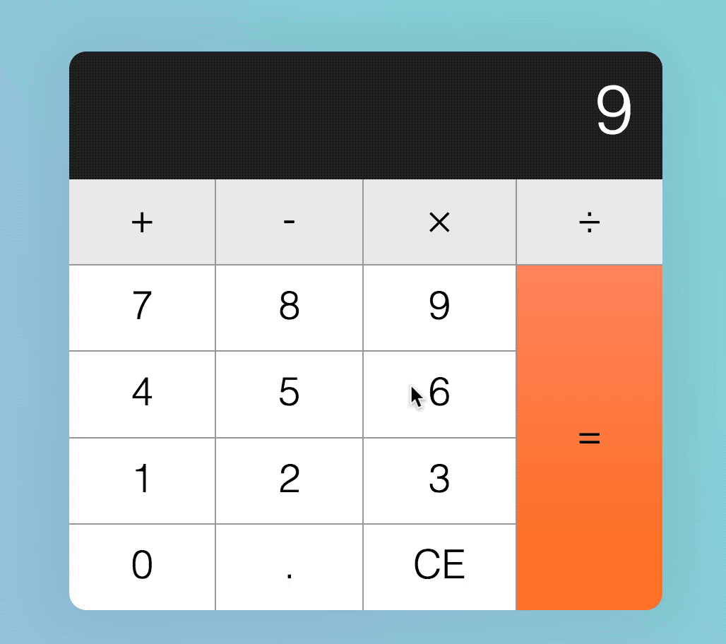 Calculator appends 5 to 9