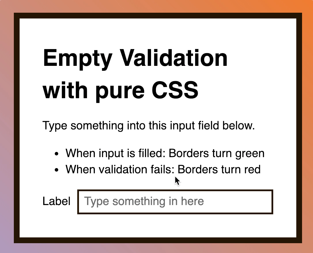 Borders remained green when whitespace is added in the middle of the input