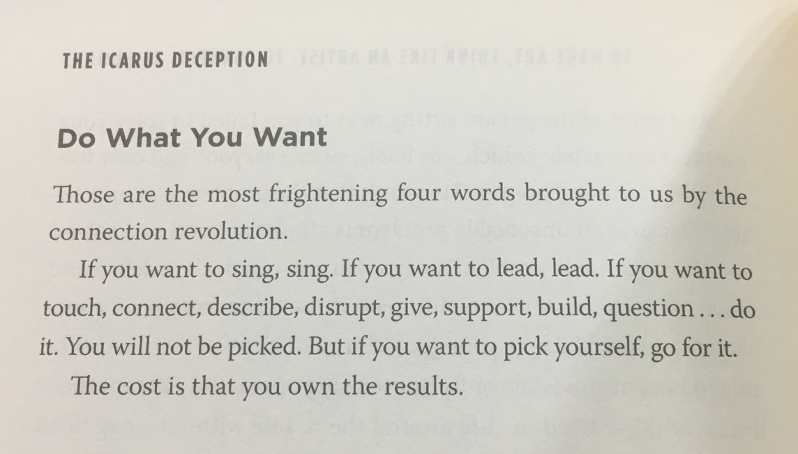 A section from Seth Godin's book, Icarus Deception