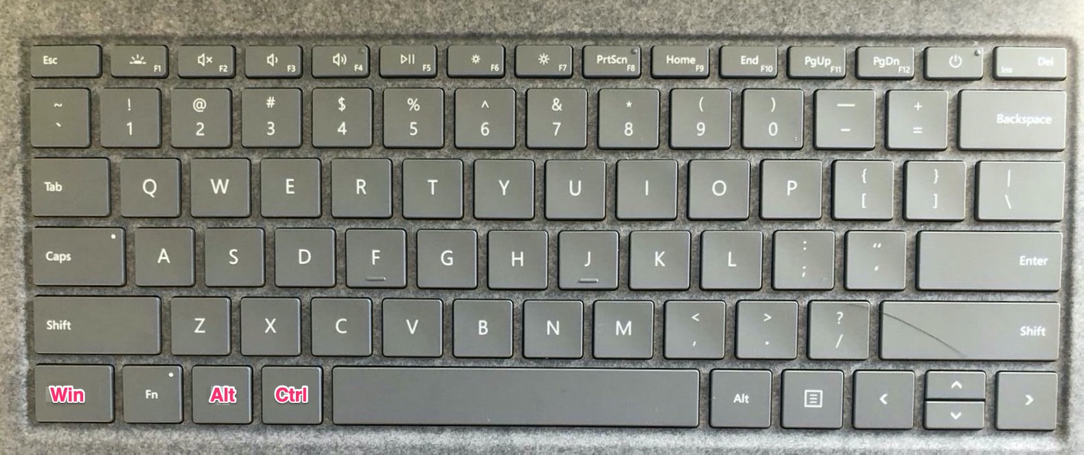 Changed positions of Ctrl, Alt, and Win key on the Window's keyboard.