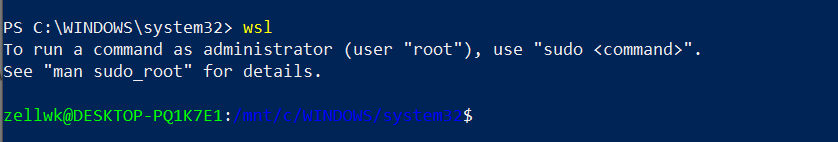 Switched to WSL in Powershell.
