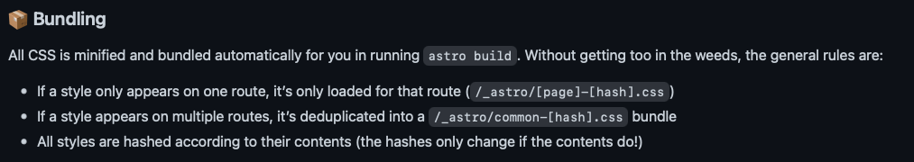 The general rules of bundling in Astro