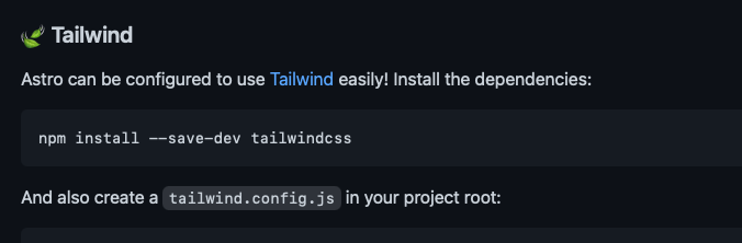 How to configure Astro to use Tailwind