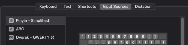 Keyboard layout settings
