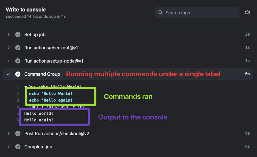 multiple commands under a single run command