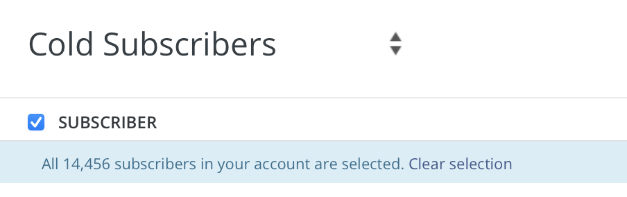 A screenshot showing the number of cold subscribers to the zellwk.com newsletter